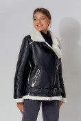 Купить Дубленка женская зимняя авиатор с мехом белого цвета 3321Bl, фото 10