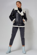 Купить Дубленка женская зимняя авиатор с мехом белого цвета 3321Bl, фото 11