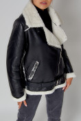 Купить Дубленка женская зимняя авиатор с мехом белого цвета 3321Bl, фото 13