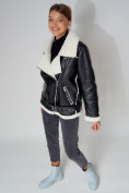 Купить Дубленка женская зимняя авиатор с мехом белого цвета 3321Bl, фото 14
