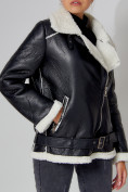 Купить Дубленка женская зимняя авиатор с мехом белого цвета 3321Bl, фото 16