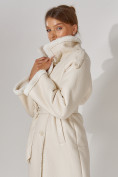 Купить Дубленка женская зимняя длинная из овчины бежевого цвета 3322B, фото 8