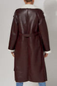 Купить Дубленка женская зимняя длинная из овчины темно-коричневого 3322TK, фото 10