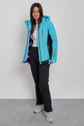 Купить Горнолыжная куртка женская зимняя голубого цвета 3327Gl, фото 8