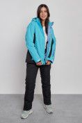 Купить Горнолыжная куртка женская зимняя голубого цвета 3327Gl, фото 9