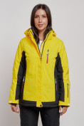 Купить Горнолыжная куртка женская зимняя желтого цвета 3327J