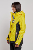 Купить Горнолыжная куртка женская зимняя желтого цвета 3327J, фото 2