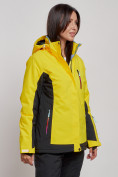 Купить Горнолыжная куртка женская зимняя желтого цвета 3327J, фото 3