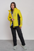 Купить Горнолыжная куртка женская зимняя желтого цвета 3327J, фото 8