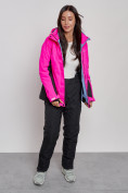 Купить Горнолыжная куртка женская зимняя розового цвета 3327R, фото 8