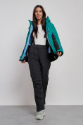 Купить Горнолыжная куртка женская зимняя темно-зеленого цвета 3327TZ, фото 10