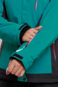 Купить Горнолыжная куртка женская зимняя темно-зеленого цвета 3327TZ, фото 5