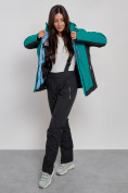 Купить Горнолыжная куртка женская зимняя темно-зеленого цвета 3327TZ, фото 9
