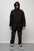 Купить Парка косуха мужская с капюшоном демисезонная черного цвета 3329Ch, фото 11