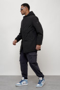 Купить Парка косуха мужская с капюшоном демисезонная черного цвета 3329Ch, фото 2