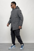 Купить Парка косуха мужская с капюшоном демисезонная серого цвета 3329Sr, фото 2