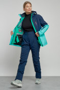 Купить Горнолыжная куртка женская зимняя бирюзового цвета 33307Br, фото 11