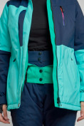 Купить Горнолыжная куртка женская зимняя бирюзового цвета 33307Br, фото 7
