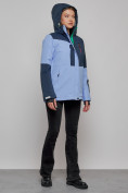 Купить Горнолыжная куртка женская зимняя фиолетового цвета 33307F, фото 7