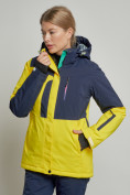 Купить Горнолыжная куртка женская зимняя желтого цвета 33307J, фото 3