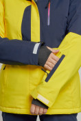 Купить Горнолыжная куртка женская зимняя желтого цвета 33307J, фото 5