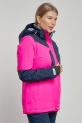 Купить Горнолыжная куртка женская зимняя розового цвета 33307R, фото 2