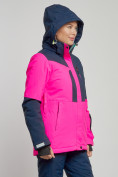 Купить Горнолыжная куртка женская зимняя розового цвета 33307R, фото 4