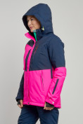 Купить Горнолыжная куртка женская зимняя розового цвета 33307R, фото 5