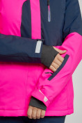 Купить Горнолыжная куртка женская зимняя розового цвета 33307R, фото 6