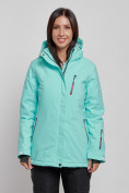 Купить Горнолыжная куртка женская зимняя бирюзового цвета 3331Br