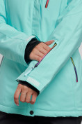 Купить Горнолыжная куртка женская зимняя бирюзового цвета 3331Br, фото 5