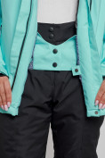 Купить Горнолыжная куртка женская зимняя бирюзового цвета 3331Br, фото 7