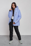 Купить Горнолыжная куртка женская зимняя фиолетового цвета 3331F, фото 9