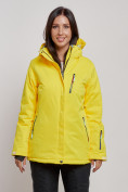 Купить Горнолыжная куртка женская зимняя желтого цвета 3331J