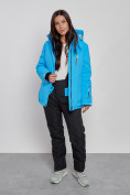 Купить Горнолыжная куртка женская зимняя синего цвета 3331S, фото 8