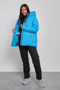 Купить Горнолыжная куртка женская зимняя синего цвета 3331S, фото 9