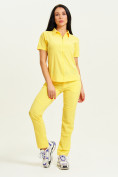 Купить Спортивная футболка поло женская желтого цвета 33412J, фото 8