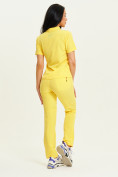 Купить Спортивная футболка поло женская желтого цвета 33412J, фото 10