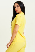 Купить Спортивная футболка поло женская желтого цвета 33412J, фото 4