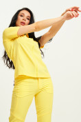 Купить Спортивная футболка поло женская желтого цвета 33412J, фото 6