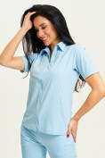 Купить Спортивная футболка поло женская голубого цвета 33412Gl, фото 2