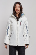 Купить Горнолыжная куртка женская зимняя белого цвета 3350Bl