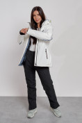 Купить Горнолыжная куртка женская зимняя белого цвета 3350Bl, фото 8
