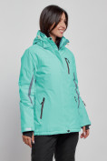 Купить Горнолыжная куртка женская зимняя бирюзового цвета 3350Br, фото 2
