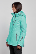 Купить Горнолыжная куртка женская зимняя бирюзового цвета 3350Br, фото 3