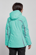 Купить Горнолыжная куртка женская зимняя бирюзового цвета 3350Br, фото 4