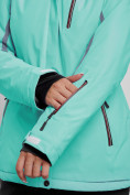 Купить Горнолыжная куртка женская зимняя бирюзового цвета 3350Br, фото 5