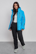Купить Горнолыжная куртка женская зимняя синего цвета 3350S, фото 8