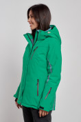 Купить Горнолыжная куртка женская зимняя зеленого цвета 3350Z, фото 2