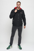Купить Куртка спортивная мужская на резинке черного цвета 3367Ch, фото 3